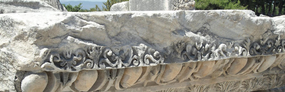 Roman sarcophagus relief detail at Ephesus, Turkey